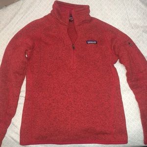 Red Patagonia quarter zip